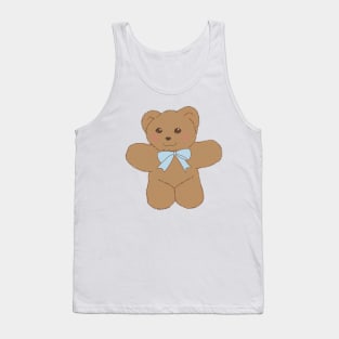 teddy bear ribbon coquette dollette brown blue Tank Top